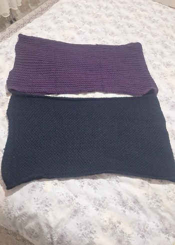 Kadın Örgü boyun bağı - Mor ve Lacivert - Görsel 2