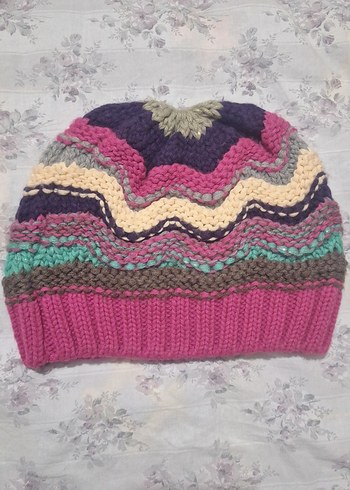 Renkli Örgü Kadın Bere Seti - Görsel 5