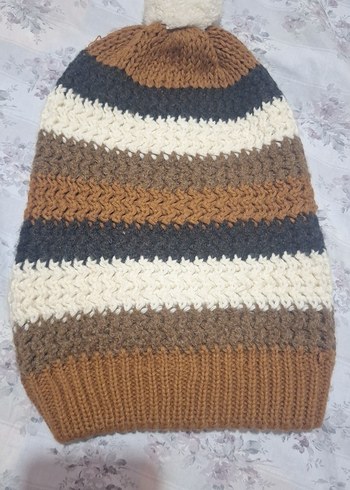 Renkli Örgü Kadın Bere Seti - Görsel 4