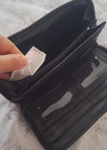 Siyah Deri Fermuarlı Kadın Cüzdanı - Görsel 6