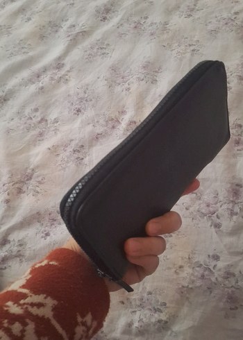 Siyah Deri Fermuarlı Kadın Cüzdanı - Görsel 2