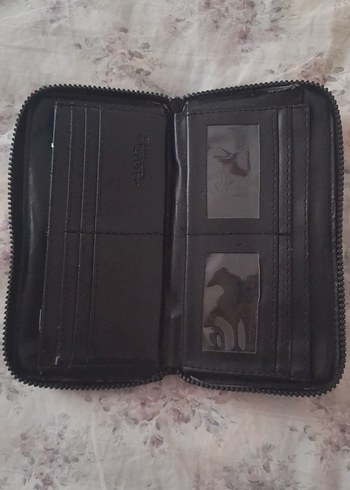 Siyah Deri Fermuarlı Kadın Cüzdanı - Görsel 4