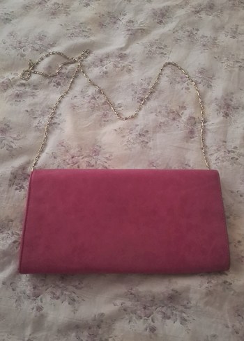 Pembe Süet Tokalı Kadın Portföy Çanta - Görsel 5