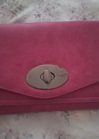 Pembe Süet Tokalı Kadın Portföy Çanta - Görsel 2