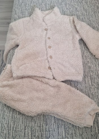 Krem Bebek Erkek Uzun Kollu Düğmeli Takım - Görsel 5