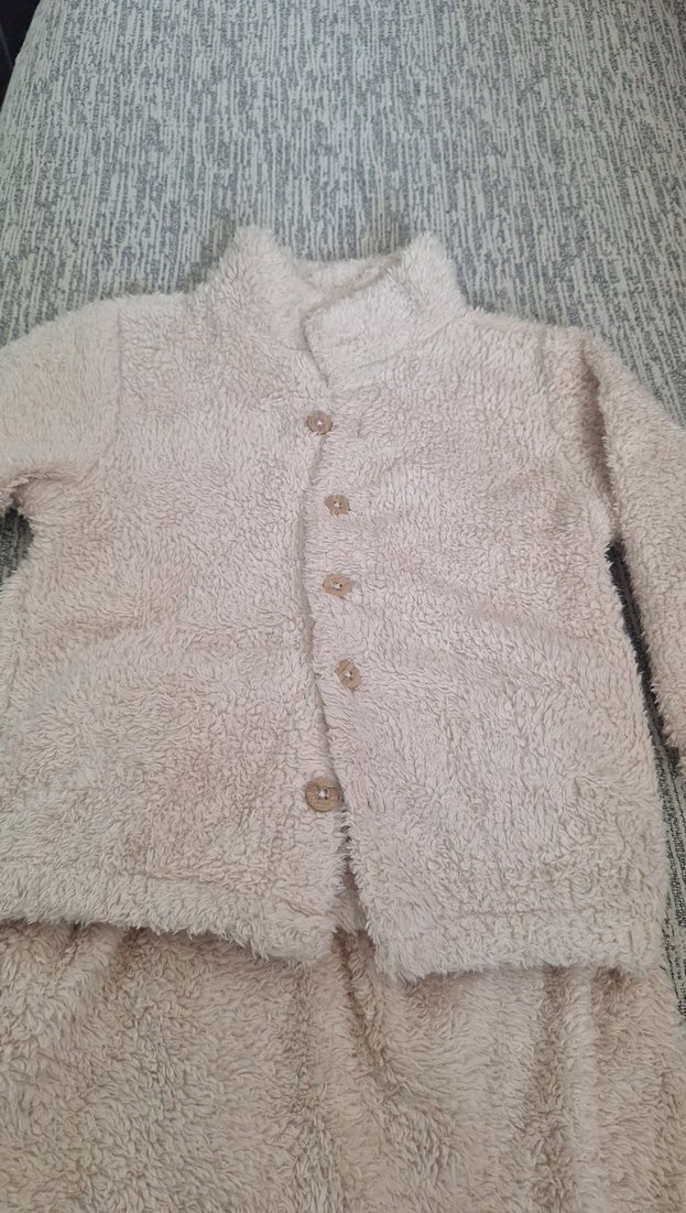 Krem Bebek Erkek Uzun Kollu Düğmeli Takım - Görsel 2