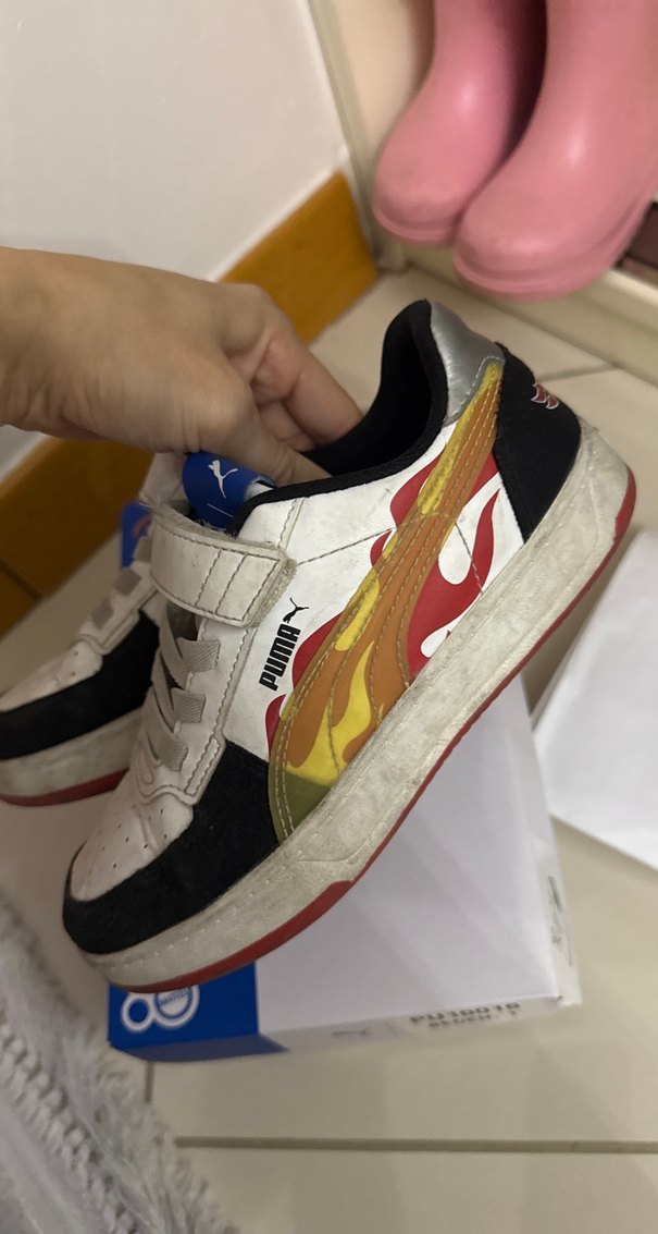 Gri-Beyaz Erkek Çocuk Spor Ayakkabı Velcro - Görsel 2