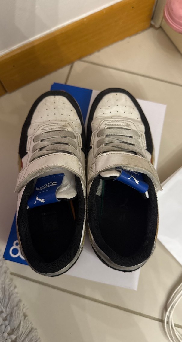 Gri-Beyaz Erkek Çocuk Spor Ayakkabı Velcro - Görsel 4