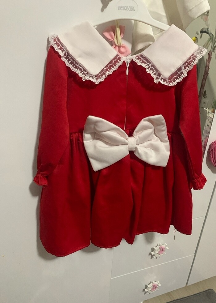 Kırmızı özel gün bebek elbisesi - Görsel 2