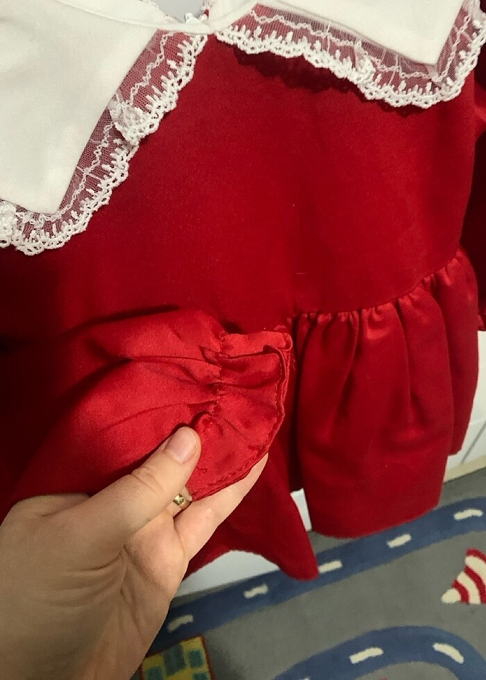 Kırmızı özel gün bebek elbisesi - Görsel 5