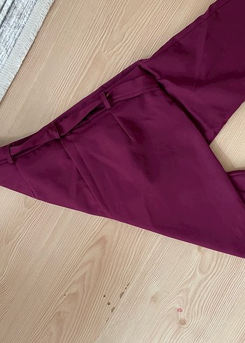 Zara Mürdüm Kadın Pilili Kumaş Pantolon