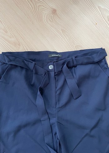 xl Beden Kemerli Lacivert Kadın Kumaş Pantolon