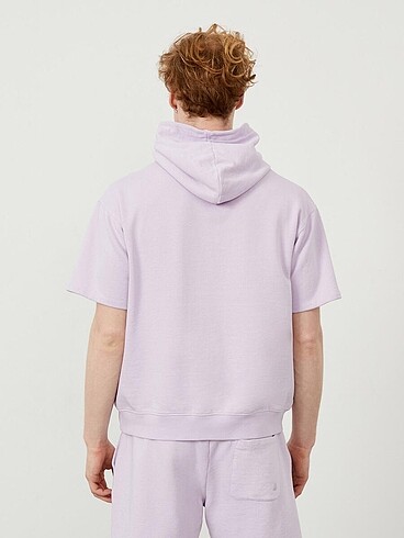 Zara 0 pamuk oversize kapüşonlu sweatshirt tişört