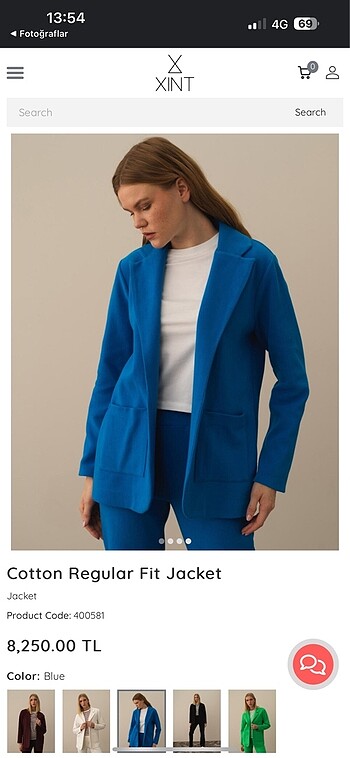 Mavi kışlık ceket blazer