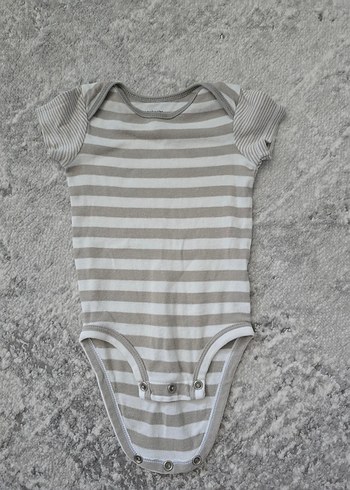 Gri Çizgili Bebek Body - Görsel 2