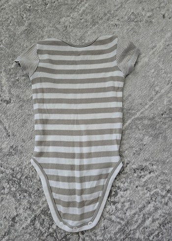 Gri Çizgili Bebek Body - Görsel 3