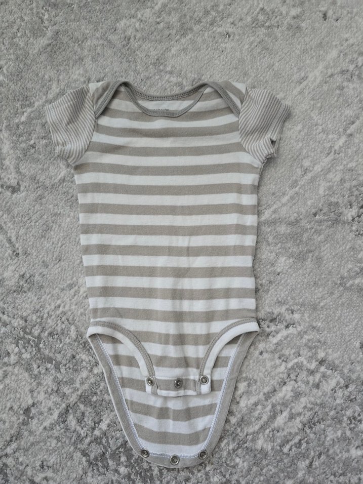 Gri Çizgili Bebek Body - Görsel 2