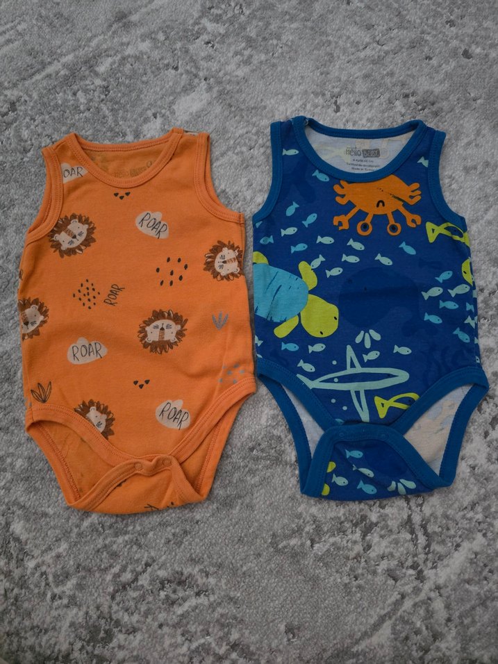 Renkli Desenli Kolsuz Bebek Body Seti - Görsel 2