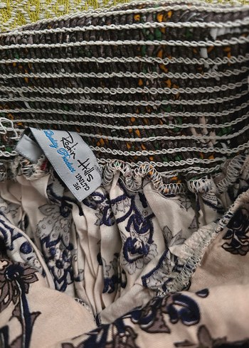 36 Beden Dantel Detaylı Uzun Desenli Bohem Etek