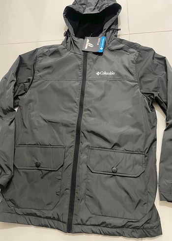Columbia Gri Kapüşonlu Yağmurluk - Görsel 3