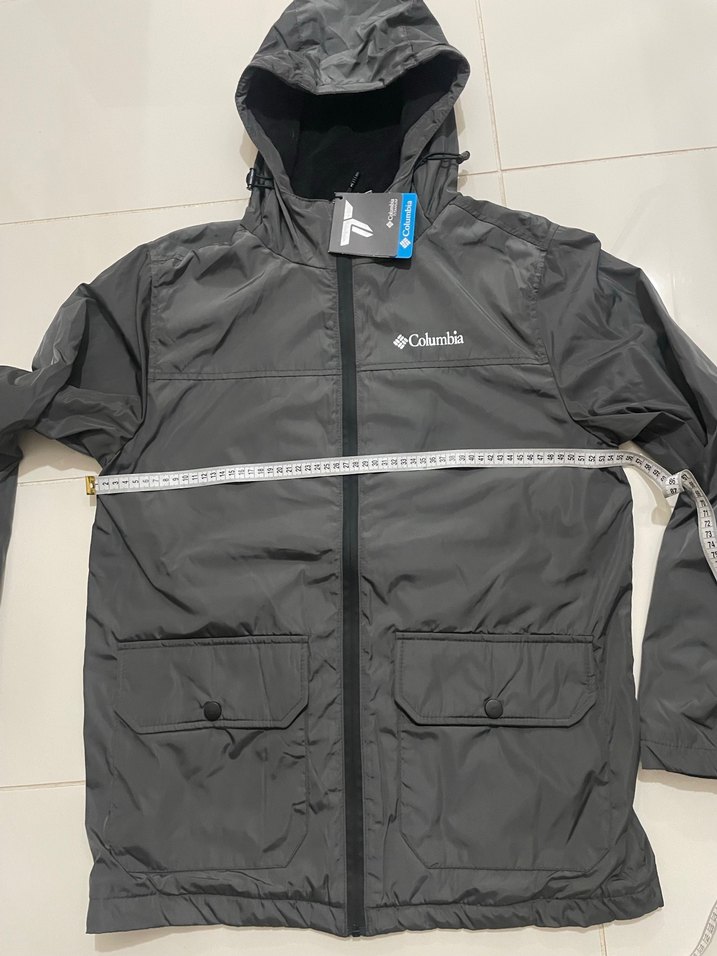 Columbia Gri Kapüşonlu Yağmurluk - Görsel 5