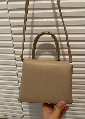 Bej Deri Kadın Omuz Çantası - Görsel 3