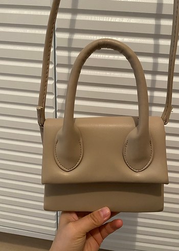 Bej Deri Kadın Omuz Çantası - Görsel 2