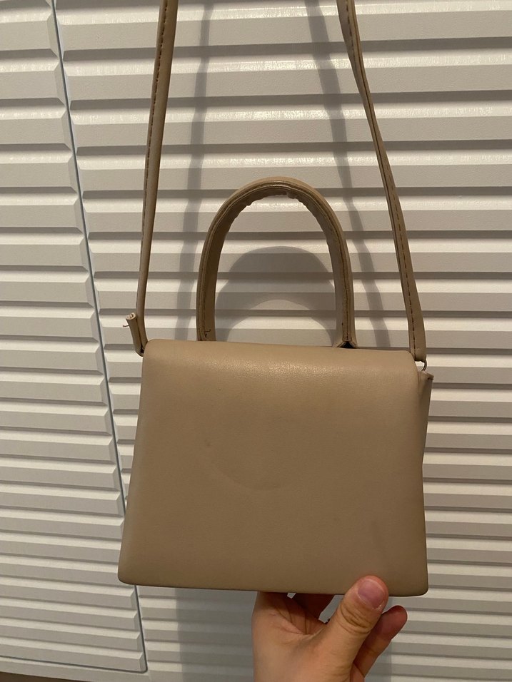 Bej Deri Kadın Omuz Çantası - Görsel 3