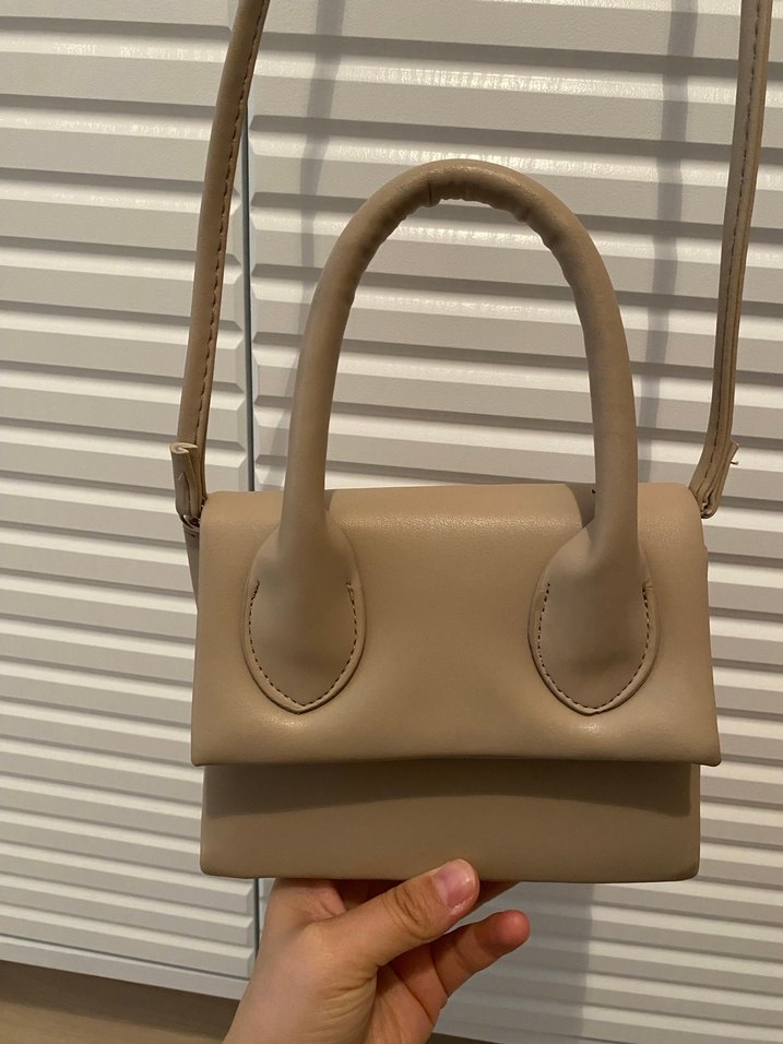 Bej Deri Kadın Omuz Çantası - Görsel 2