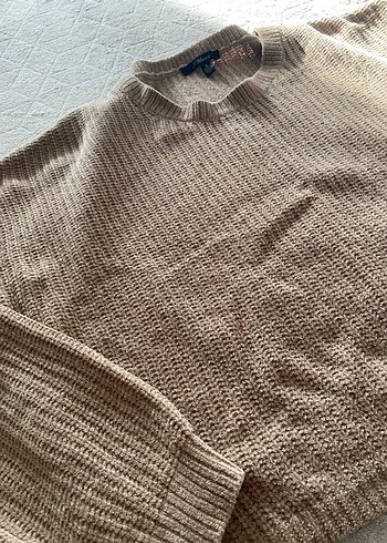 Bej Kadın Örgü Yün Kazak - Görsel 3