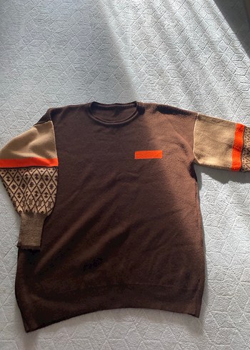 Kahverengi Kadın triko Kazak - Görsel 2