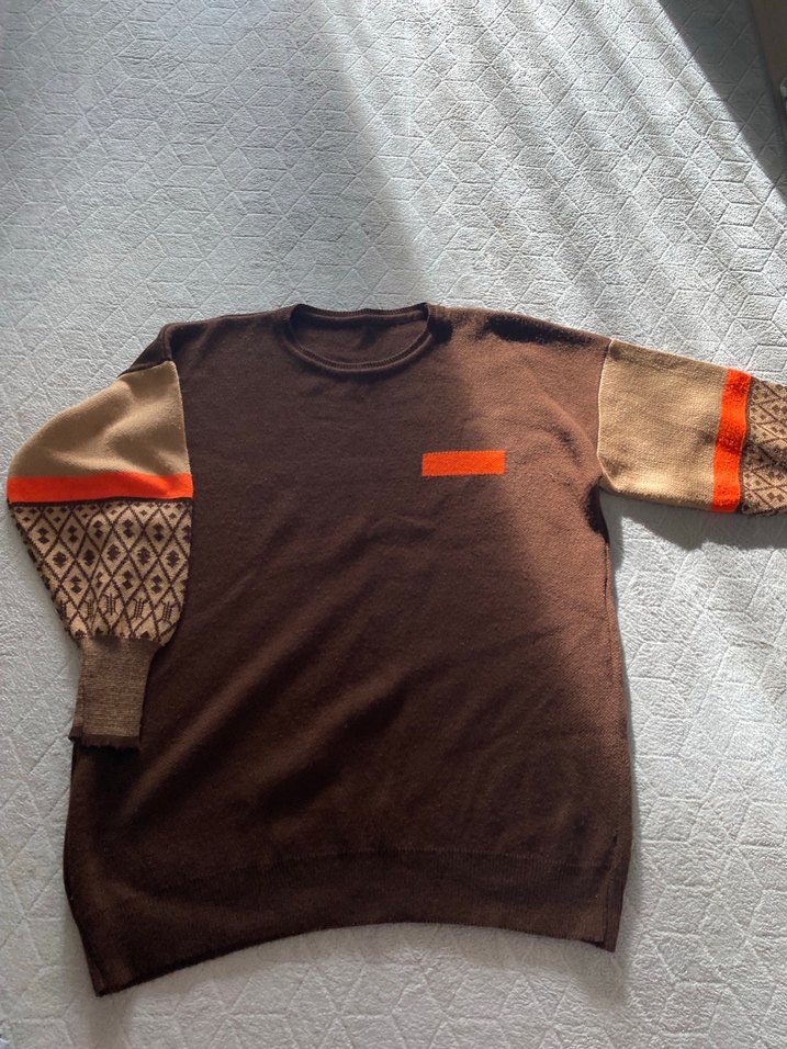 Kahverengi Kadın triko Kazak - Görsel 2