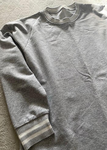 Gri Uzun Kollu Kadın Sweatshirt - Görsel 2