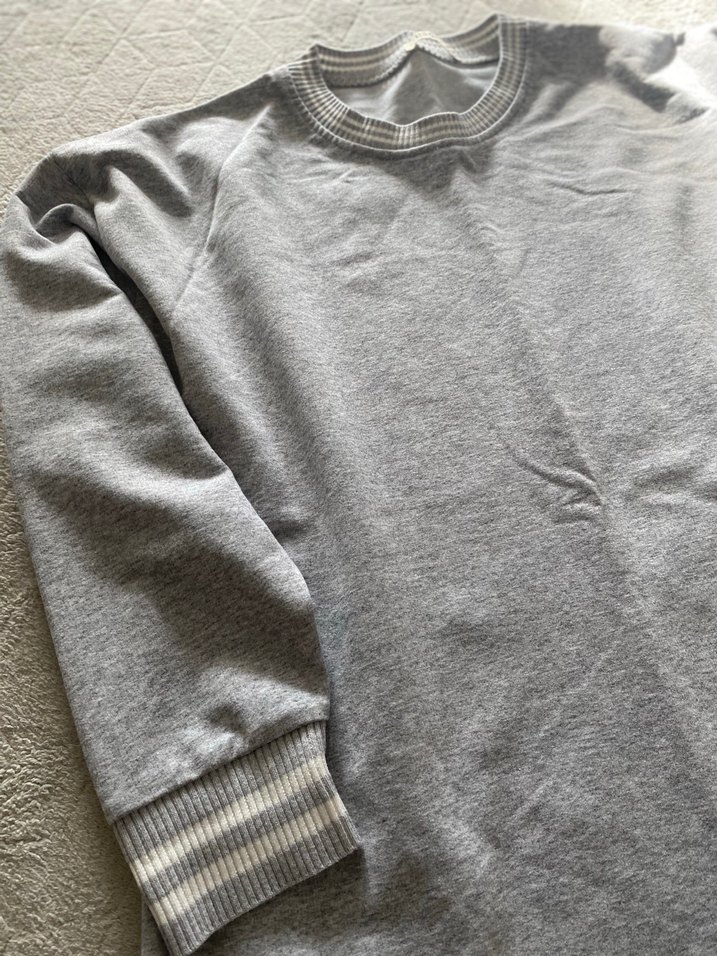 Gri Uzun Kollu Kadın Sweatshirt - Görsel 2