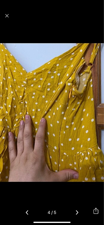 m Beden sarı Renk Sarı puantiyeli elbise