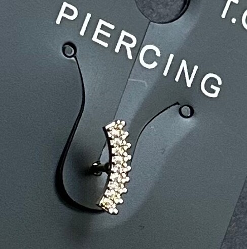  Beden sarı Renk Zirkon Taşlı Piercing