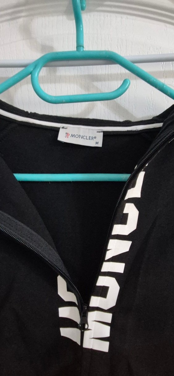 Siyah Moncler Baskılı Fermuarlı Eşofman takimi - Görsel 3