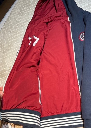 Bordo Astarlı Erkek Fermuarlı Sweatshirt - Görsel 2