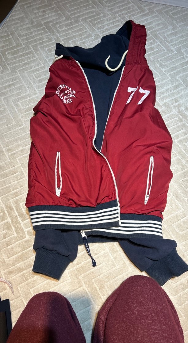 Bordo Astarlı Erkek Fermuarlı Sweatshirt - Görsel 4