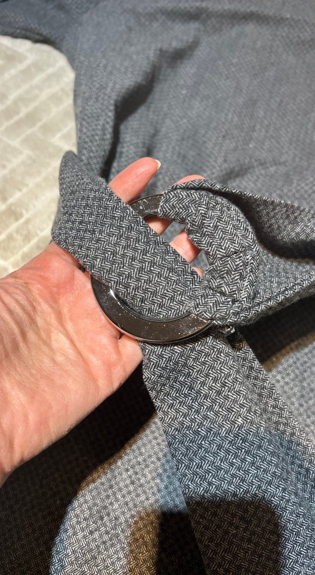 Gri Kemerli Midi Triko Elbise - Görsel 2