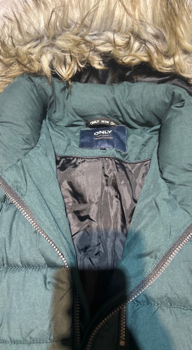 Siyah Denim Midi Kadın Kışlık Mont - Görsel 4