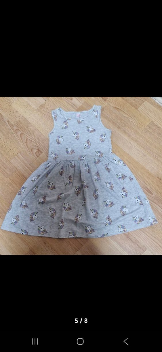 Kız Çocuk Desenli Pamuklu Elbiseler - Görsel 5