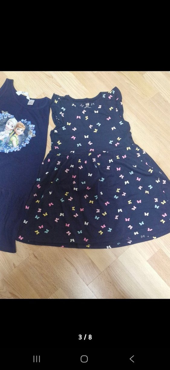 Kız Çocuk Desenli Pamuklu Elbiseler - Görsel 3