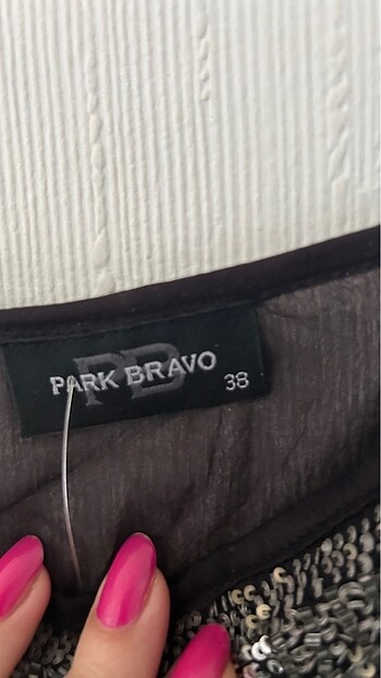 s Beden Park bravo askılı şifon önü boncuklu bluz
