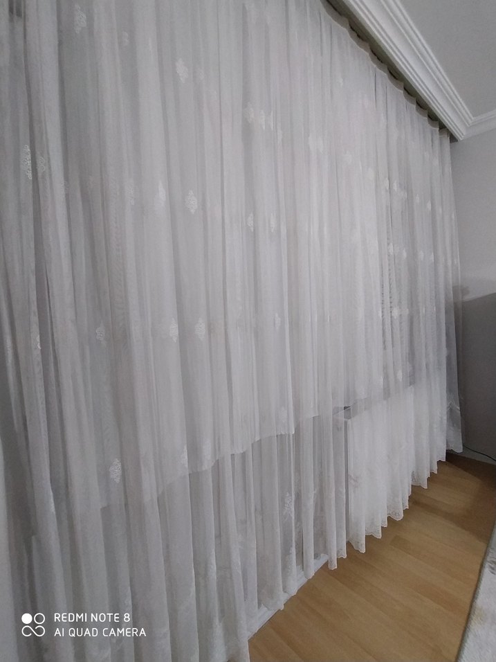 brillant sık pile tül perde - Görsel 3