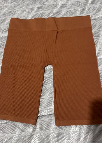 Kadın Kahverengi Elastik Bel Bermuda Şort - Görsel 3