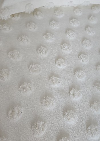 Beyaz Çocuk Yatak örtüsü ponpon Detaylı - Görsel 3