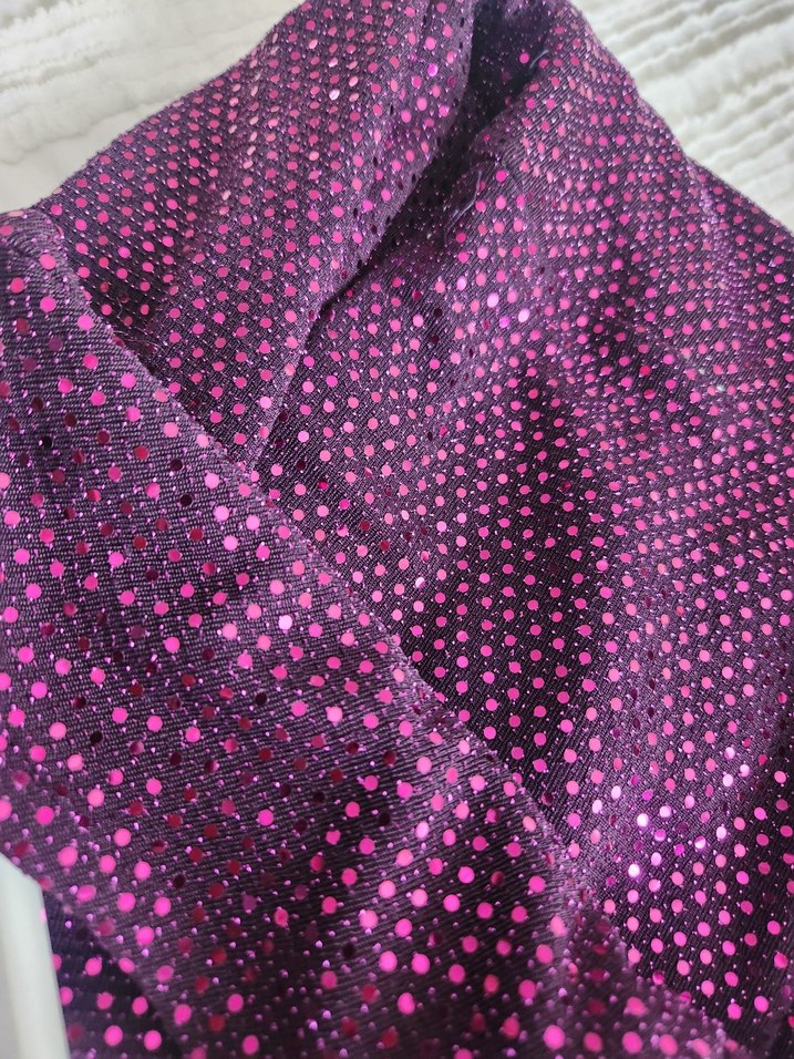 Uzun Kollu Mor Kadın Abiye Elbise - Görsel 4