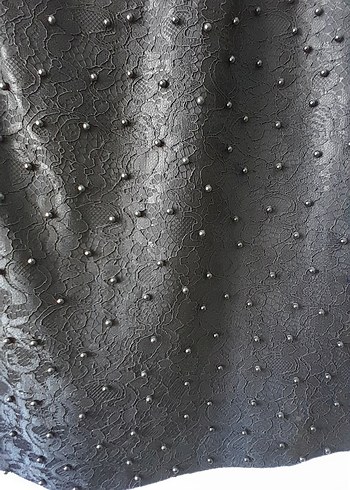 Boncuk İşlemeli Siyah Midi Kadın Elbise - Görsel 7