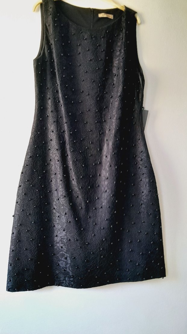 Boncuk İşlemeli Siyah Midi Kadın Elbise - Görsel 3